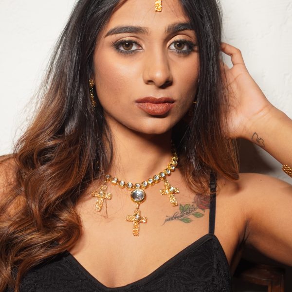 Cross And Kundan Modern Dulhan Choker (RJN2198)