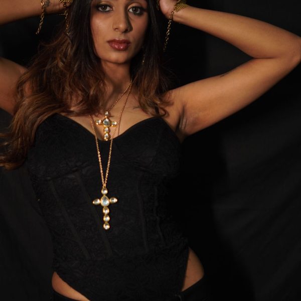 Celestial Kundan Statement Long Necklace (RJN2203-B)