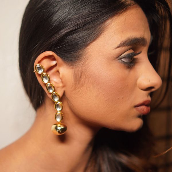 Statement Kundan Earcuff Cum Earrings (RJE1355)