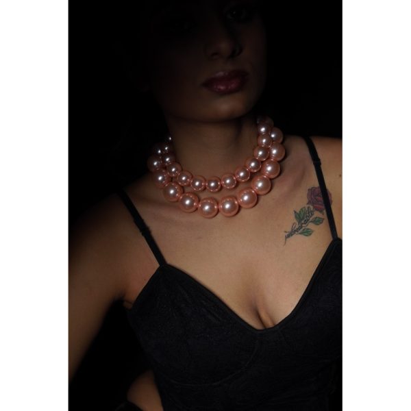 Blush Pearl Double-Layered Necklace (RJN2176)