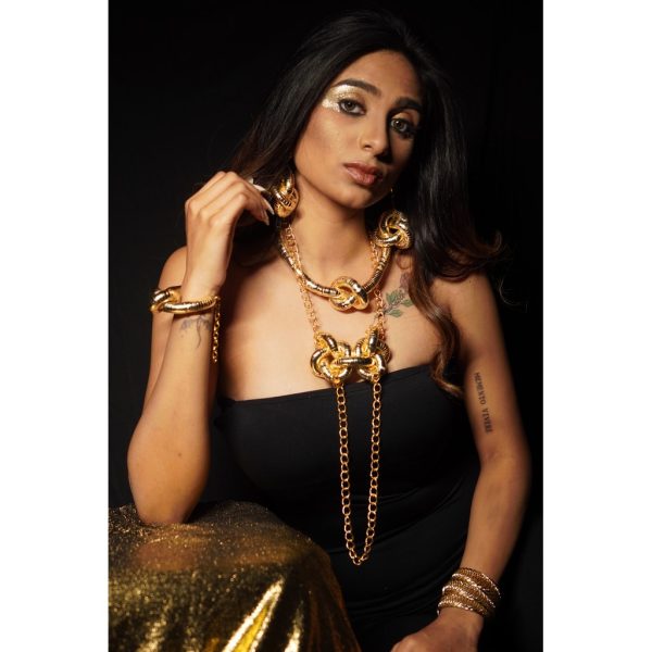 Golden Chain Knot Necklace (RJN2064)