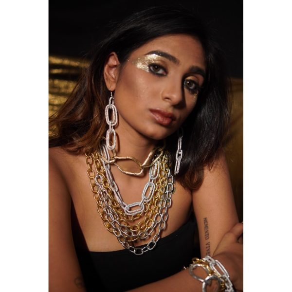 Ivory Hexa Link Choker Necklace (RJN2185)